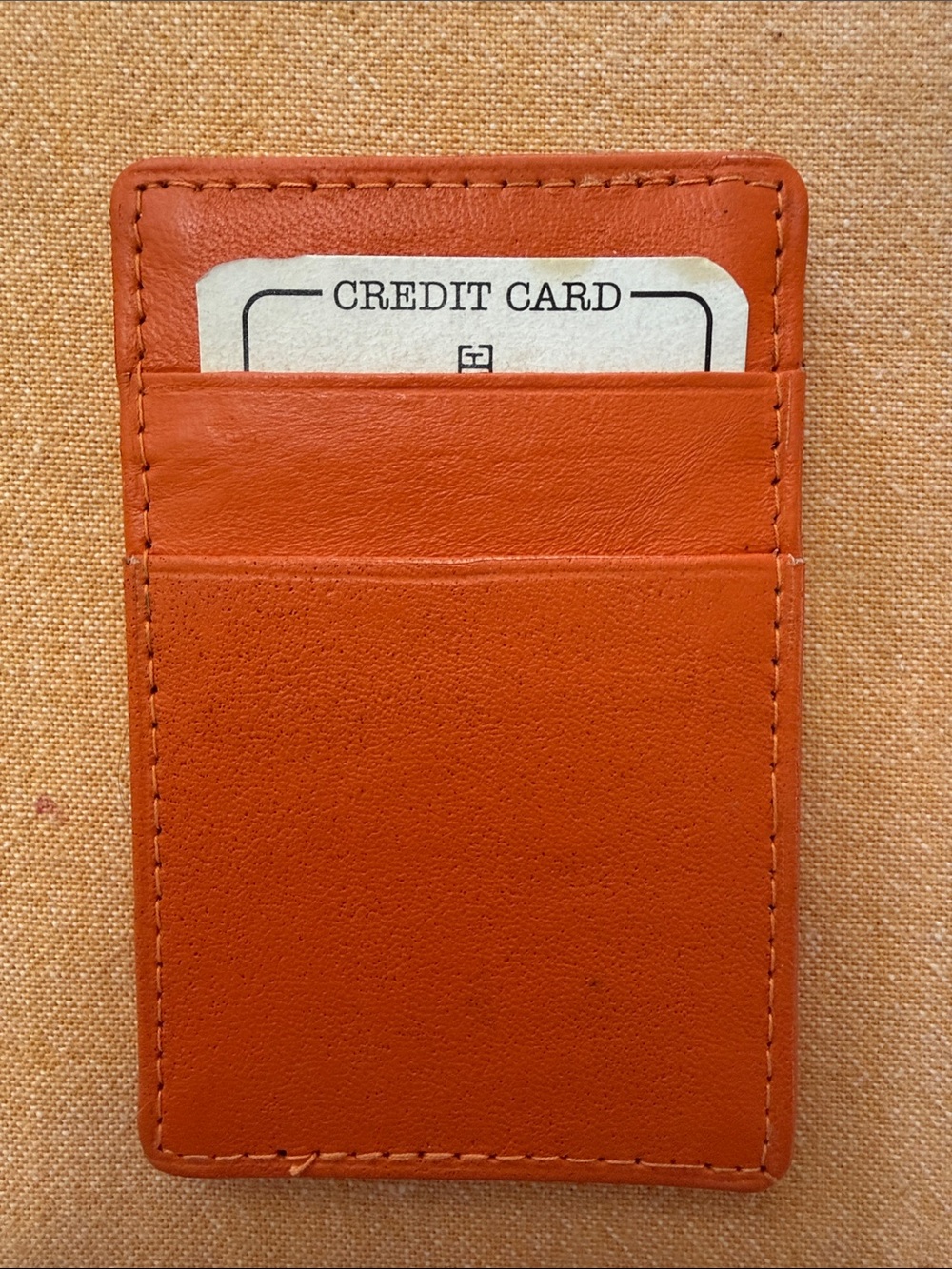 Marshall Orange Leather Card Holder Wallet